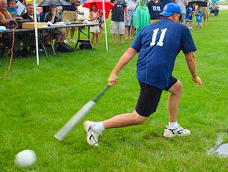 Villa Park Officer Swings for the Fences